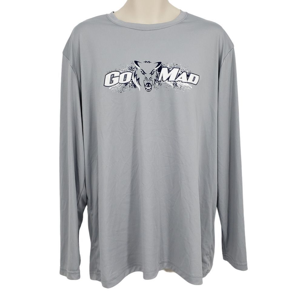 Sport-Tek Shirt Gray Long Sleeves "GO MAD"